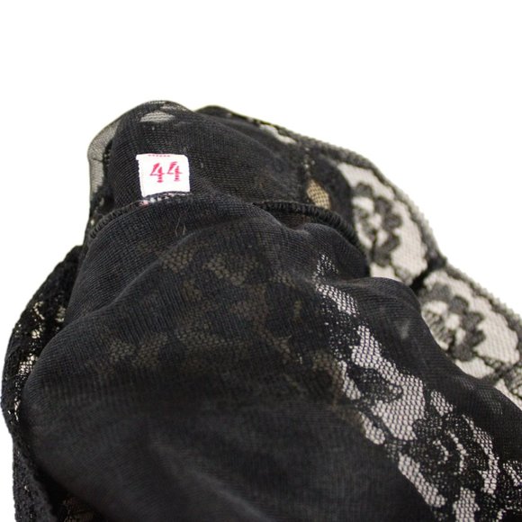 Vintage Black Lace Slip Large Dress Lined Large Sheer Bust V Neck SP63 - Picture 9 of 10